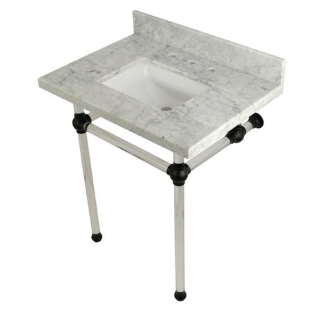 Kingston Brass 30X22 Marble Vanity Top W/ Acrylic Feet Combo, Marble/Black KVPB30MASQ0